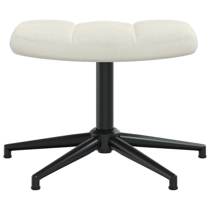 vidaXL Relaxing Chair with a Stool Cream White Velvet
