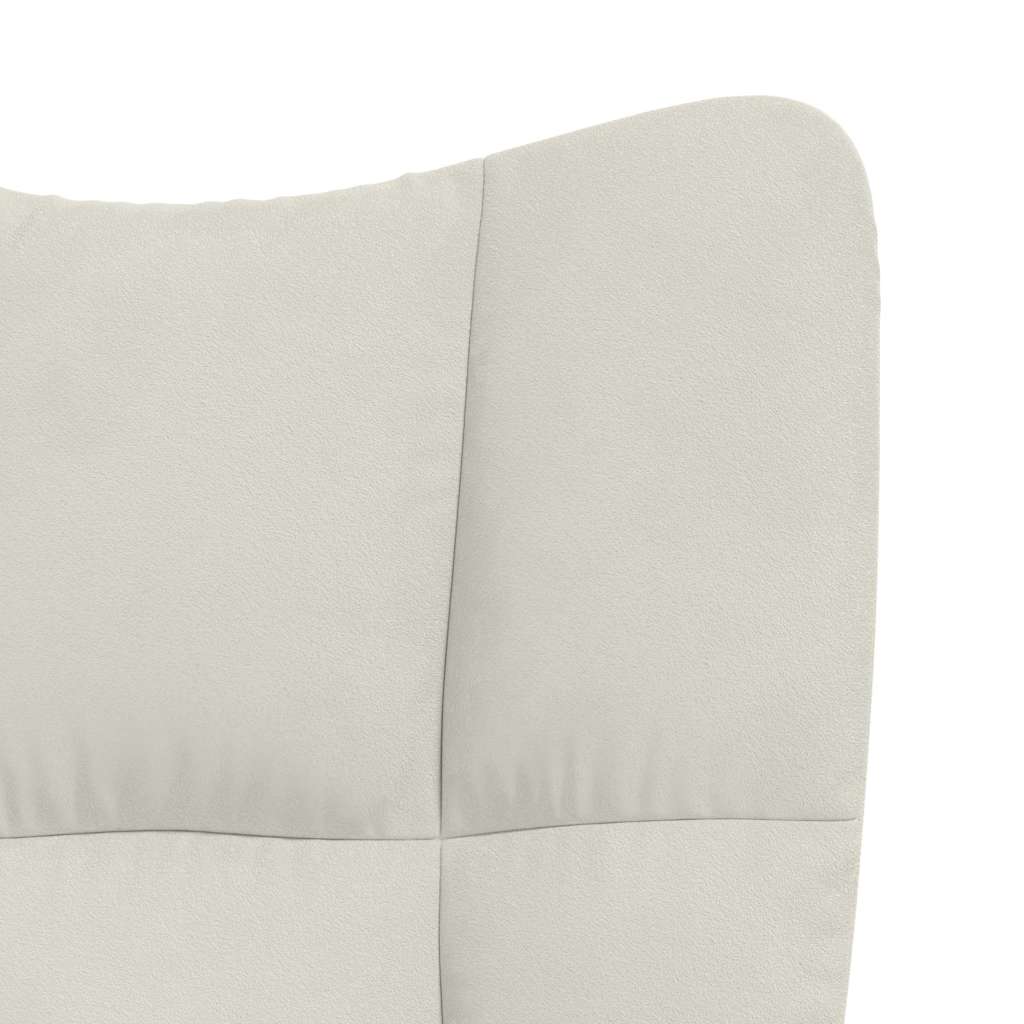 vidaXL Relaxing Chair with a Stool Cream White Velvet