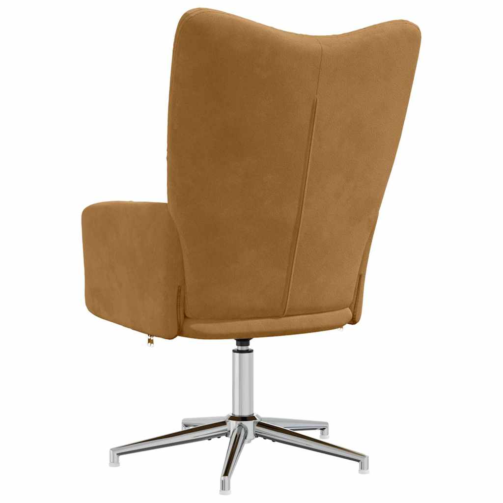vidaXL Relaxing Chair Brown Velvet