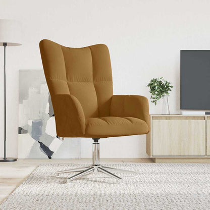 vidaXL Relaxing Chair Brown Velvet