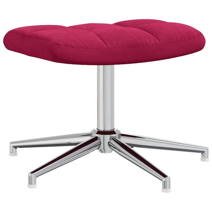 vidaXL Relaxing Chair with a Stool Wine Red Velvet
