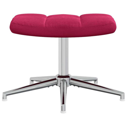 vidaXL Relaxing Chair with a Stool Wine Red Velvet