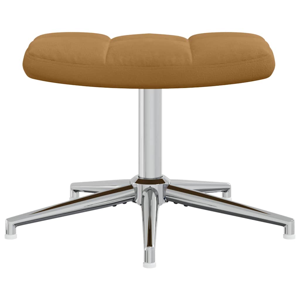 vidaXL Relaxing Chair with a Stool Brown Velvet