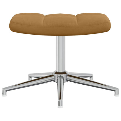 vidaXL Relaxing Chair with a Stool Brown Velvet