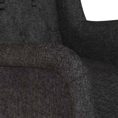 vidaXL Armchair with Solid Rubber Wood Rocking Legs Black Fabric