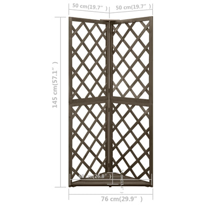 vidaXL Corner Trellis Grey 50x50x145 cm Solid Fir Wood
