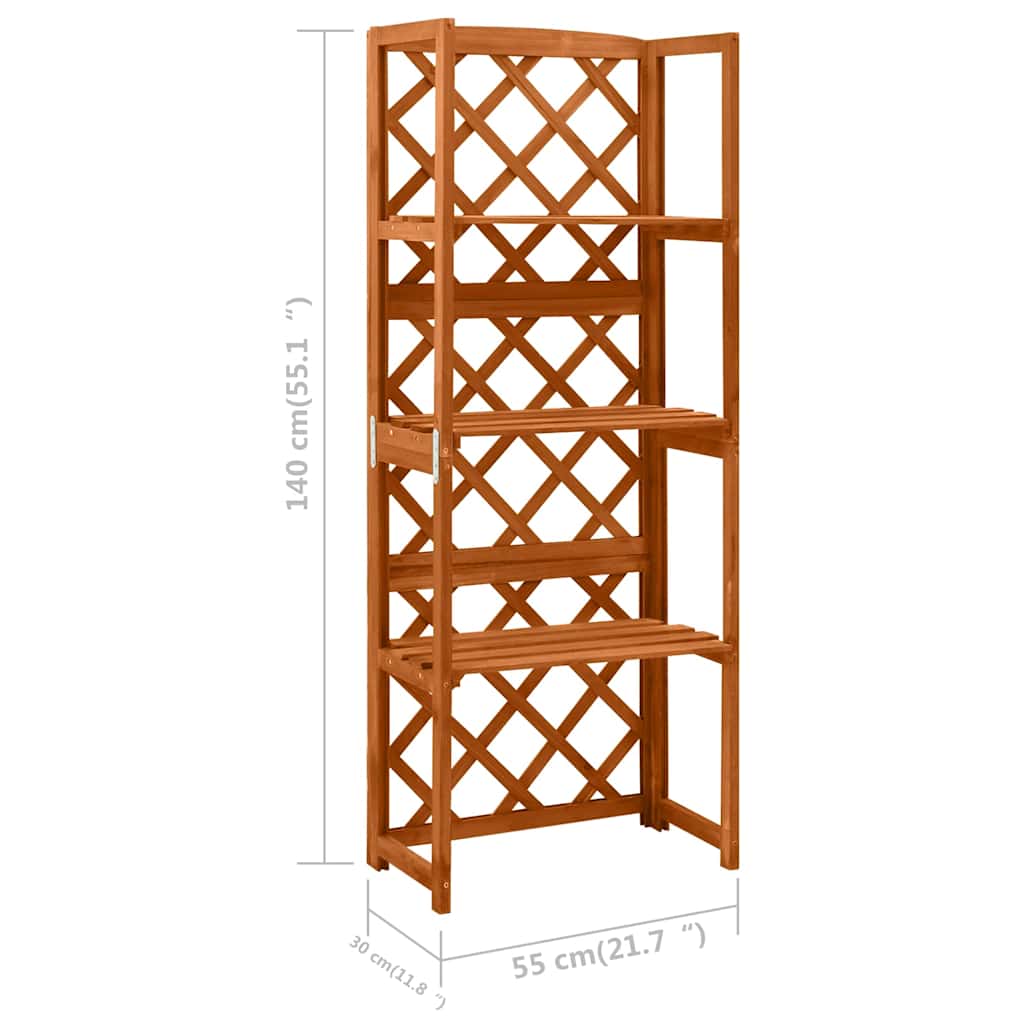 316409 vidaXL Trellis with Shelves 55x30x140 cm Solid Fir Wood