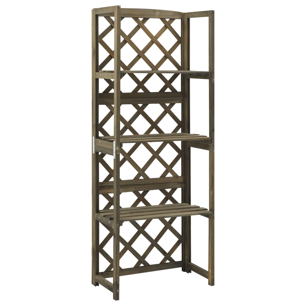 vidaXL Trellis | Grey | Solid fir wood | 55x30x140 cm | Shelving | Trellis