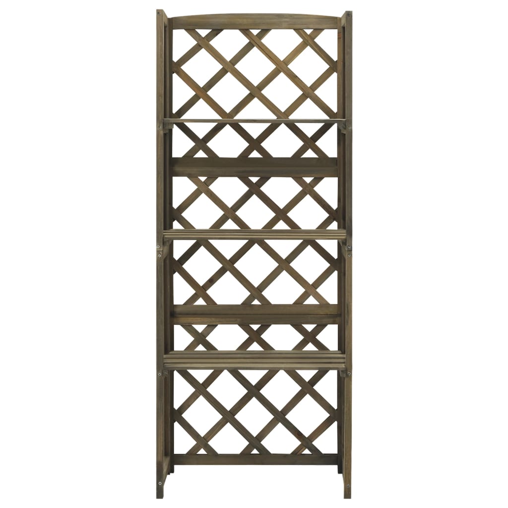 vidaXL Trellis | Grey | Solid fir wood | 55x30x140 cm | Shelving | Trellis