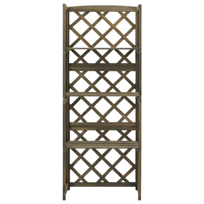 vidaXL Trellis | Grey | Solid fir wood | 55x30x140 cm | Shelving | Trellis