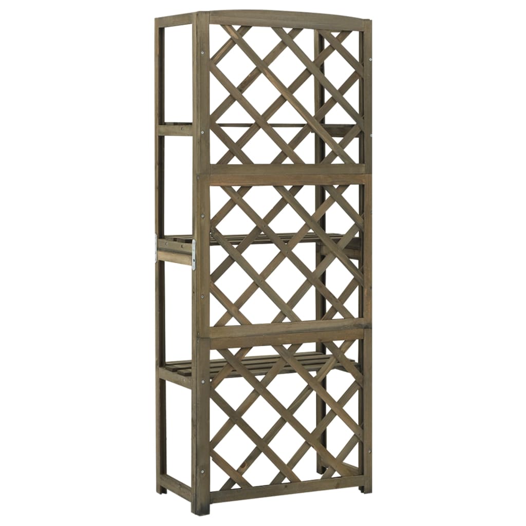 vidaXL Trellis | Grey | Solid fir wood | 55x30x140 cm | Shelving | Trellis