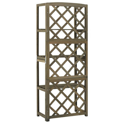 vidaXL Trellis | Grey | Solid fir wood | 55x30x140 cm | Shelving | Trellis