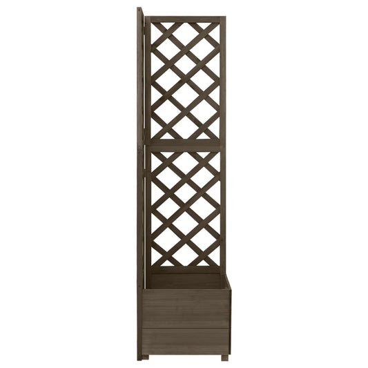 vidaXL Corner Trellis Planter Grey 40x40x150 cm Solid Fir Wood