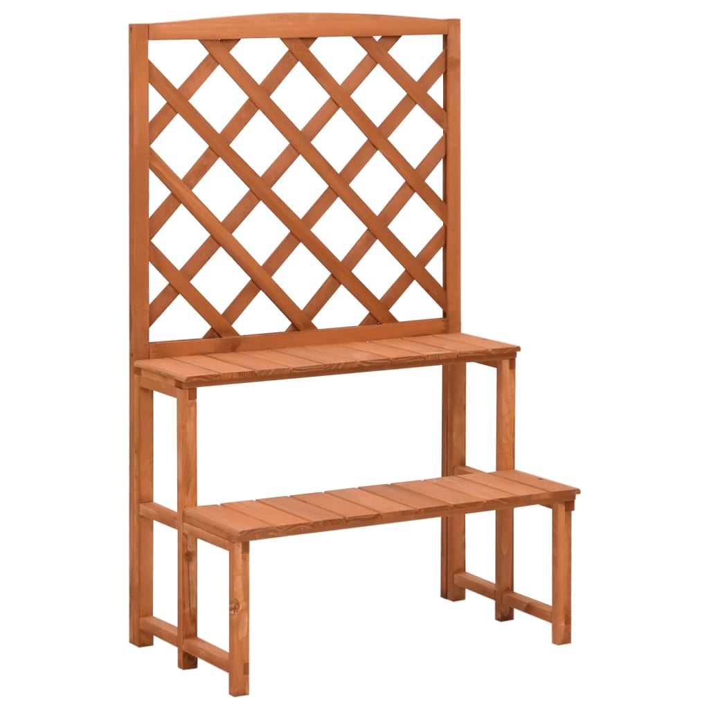 vidaXL Plant Stand with Trellis 70x42x115 cm Solid Fir Wood