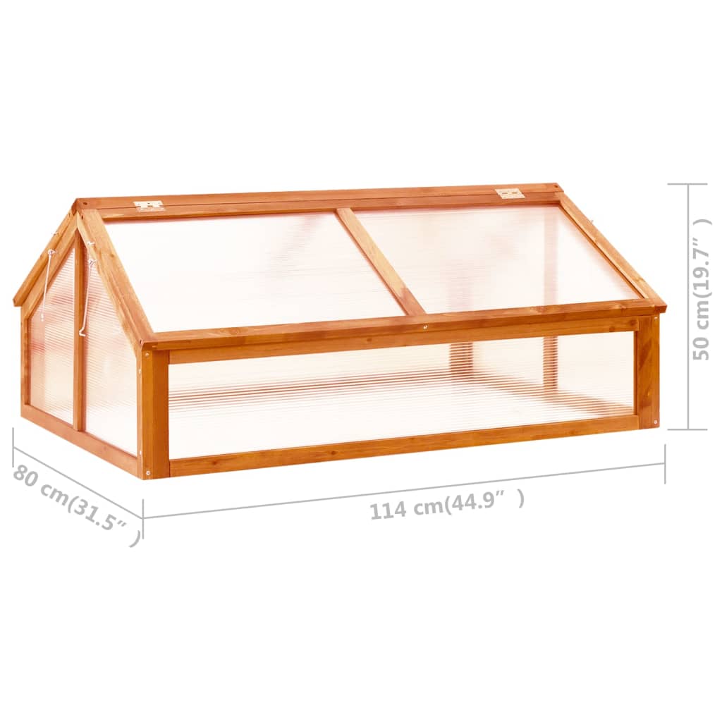 vidaXL Greenhouse | Brown | Solid firwood | Medium | Foldable | Greenhouse