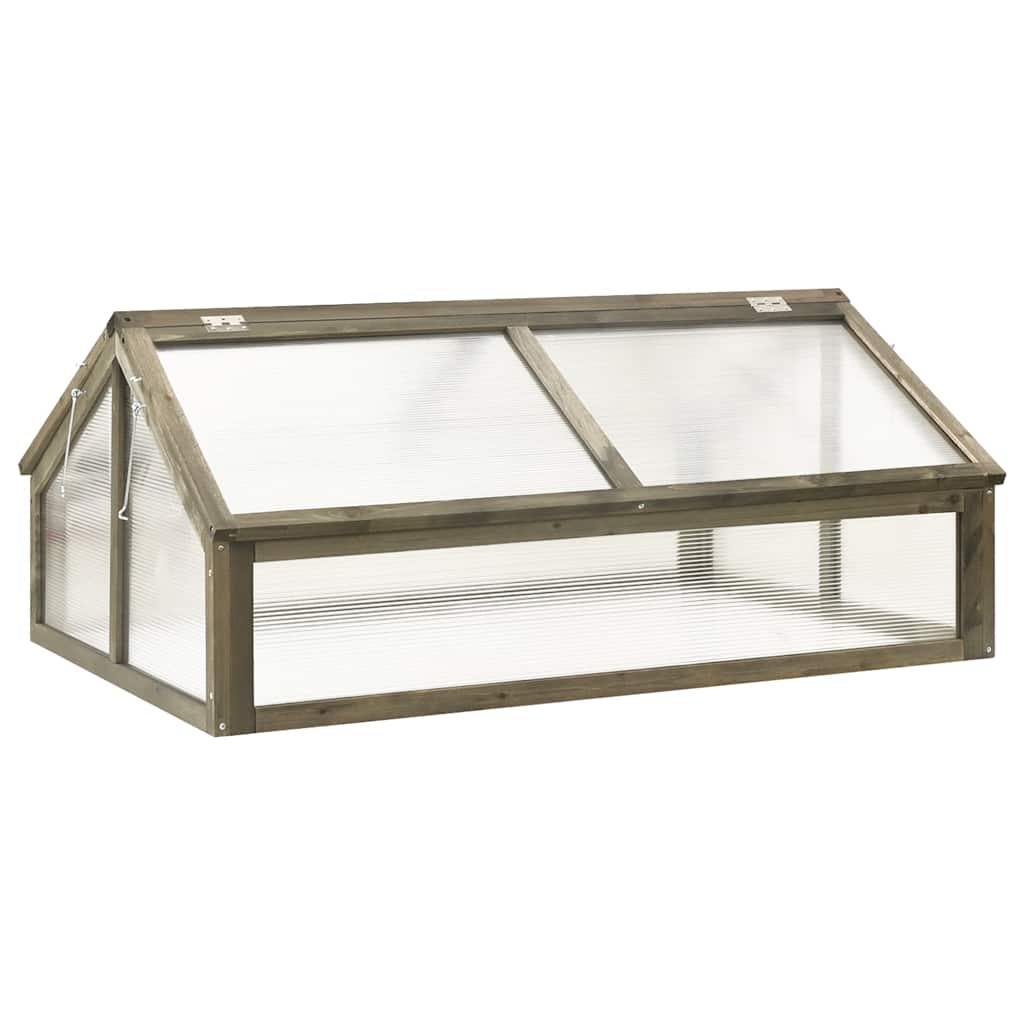 vidaXL Greenhouse | Grey | Solid fir wood and transparent panels | Medium