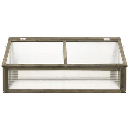 vidaXL Greenhouse | Grey | Solid fir wood and transparent panels | Medium