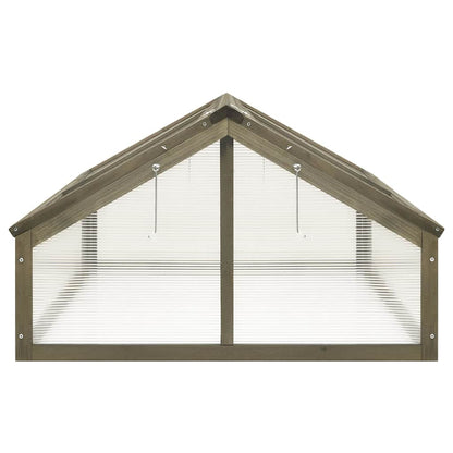 vidaXL Greenhouse | Grey | Solid fir wood and transparent panels | Medium