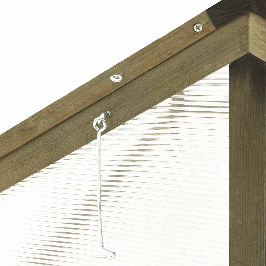 vidaXL Greenhouse | Grey | Solid fir wood and transparent panels | Medium