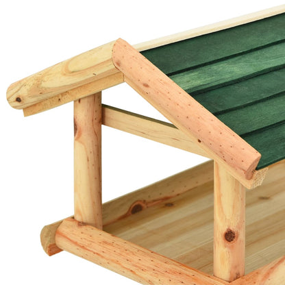 vidaXL Bird Feeder with Stand 37x28x100 cm Solid Fir Wood