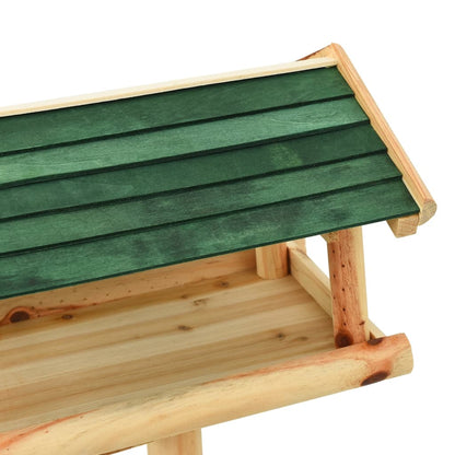 vidaXL Bird Feeder with Stand 37x28x100 cm Solid Fir Wood