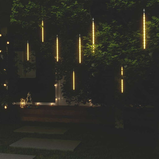 328544 vidaXL Meteor Lights 8 pcs 30 cm Warm White 192 LEDs Indoor Outdoor