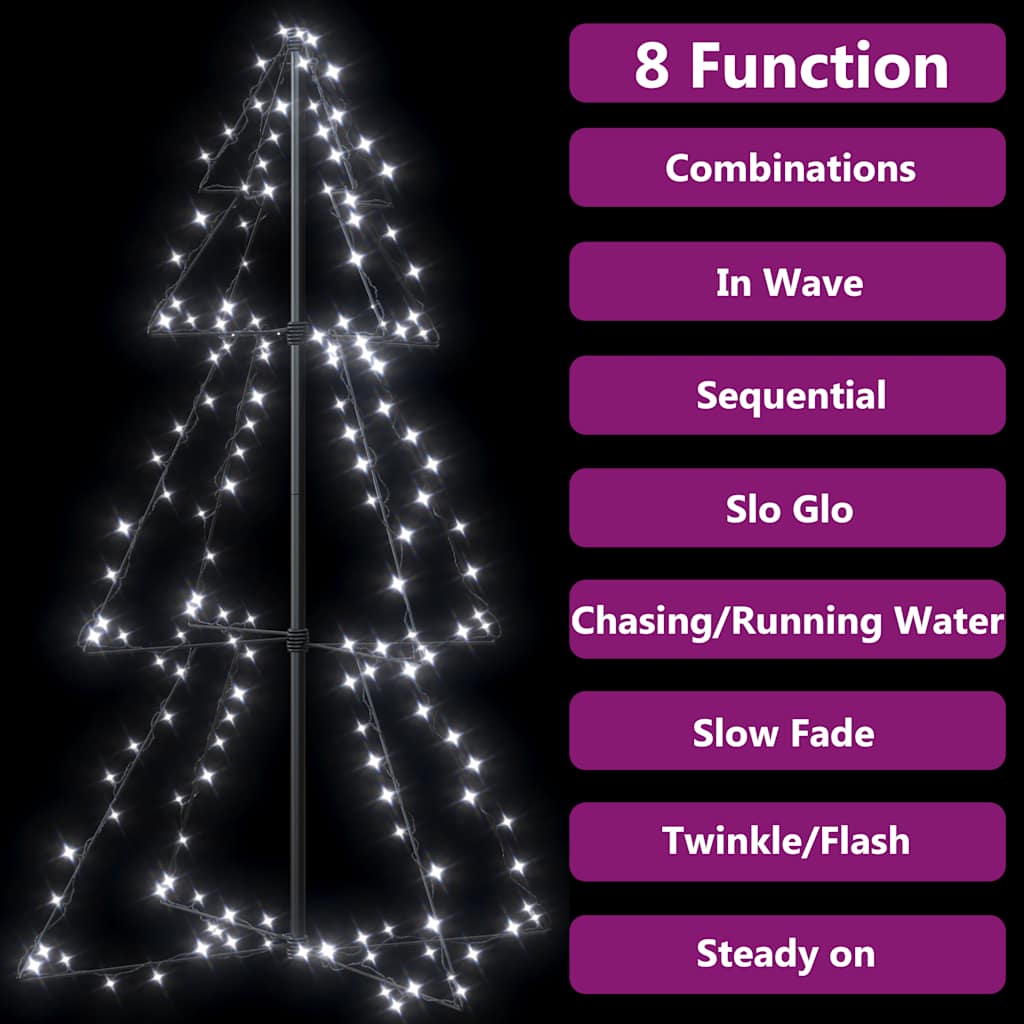 vidaXL Christmas Cone Tree 160 LEDs Indoor and Outdoor 78x120 cm