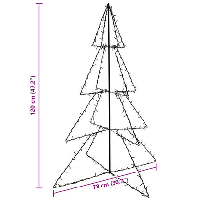vidaXL Christmas Cone Tree 160 LEDs Indoor and Outdoor 78x120 cm