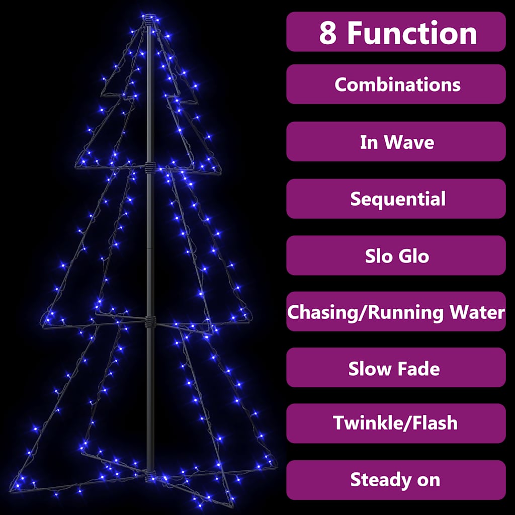 vidaXL Christmas Cone Tree 160 LEDs Indoor and Outdoor 78x120 cm