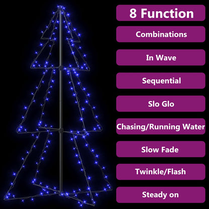 vidaXL Christmas Cone Tree 160 LEDs Indoor and Outdoor 78x120 cm