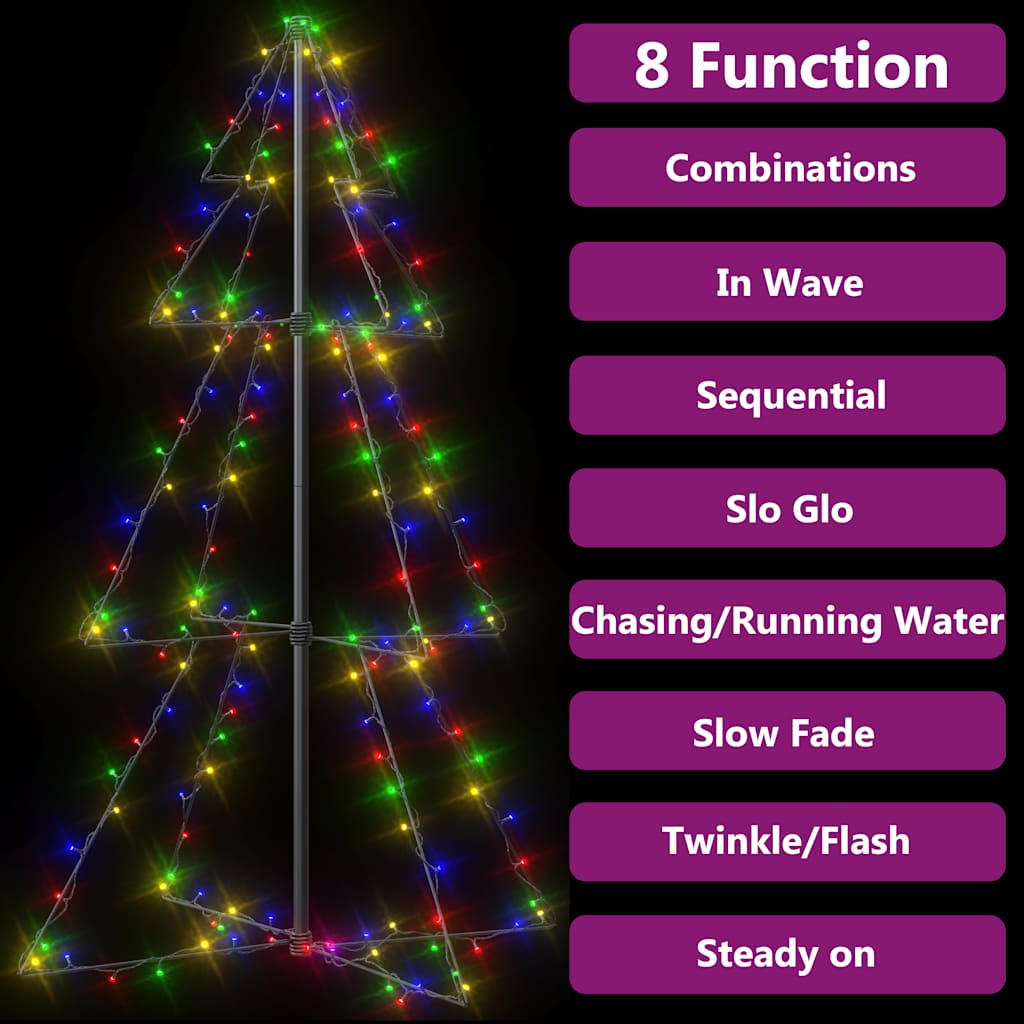 vidaXL Christmas Cone Tree 160 LEDs Indoor and Outdoor 78x120 cm