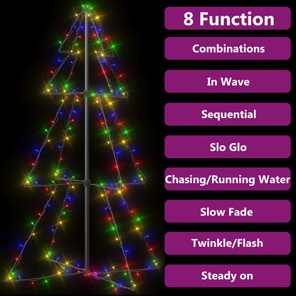 vidaXL Christmas Cone Tree 160 LEDs Indoor and Outdoor 78x120 cm