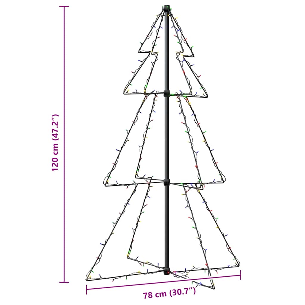 vidaXL Christmas Cone Tree 160 LEDs Indoor and Outdoor 78x120 cm
