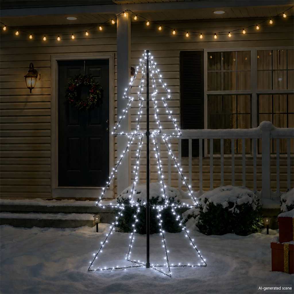vidaXL Christmas Cone Tree 200 LEDs Indoor and Outdoor 98x150 cm
