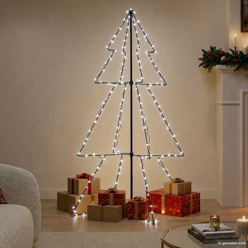 vidaXL Christmas Cone Tree 200 LEDs Indoor and Outdoor 98x150 cm