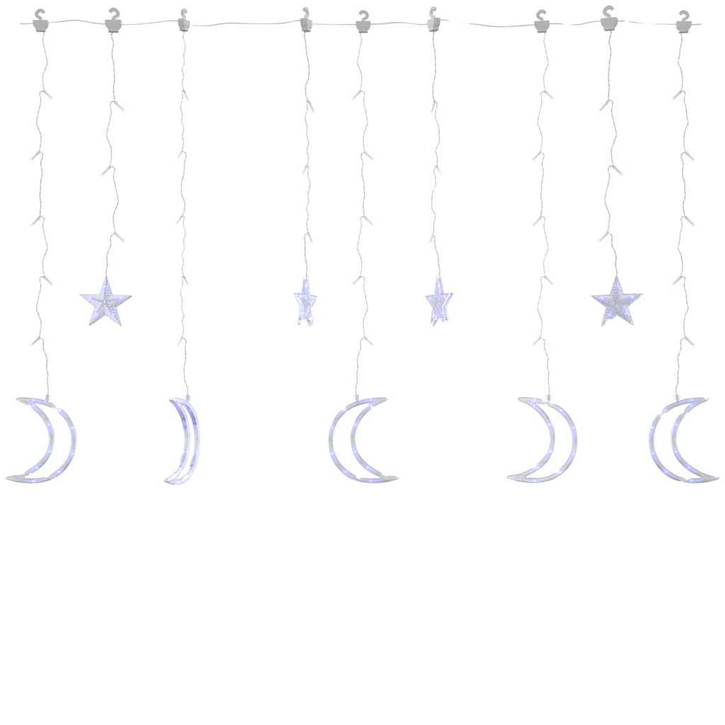 vidaXL Star and Moon Fairy Lights Remote Control 345 LED Blue