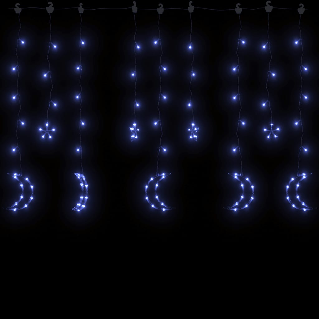 vidaXL Star and Moon Fairy Lights Remote Control 345 LED Blue