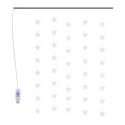 vidaXL LED Star Curtain Fairy Lights 200 LED Blue 8 Function