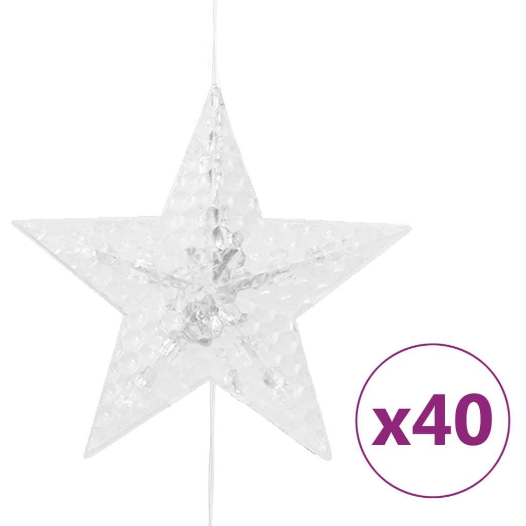 vidaXL LED Star Curtain Fairy Lights 200 LED Blue 8 Function
