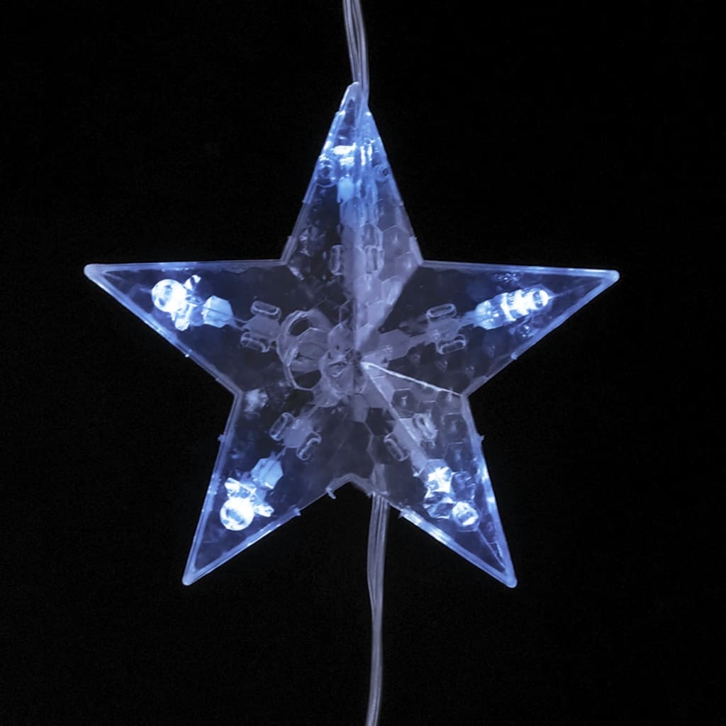 vidaXL LED Star Curtain Fairy Lights 200 LED Blue 8 Function