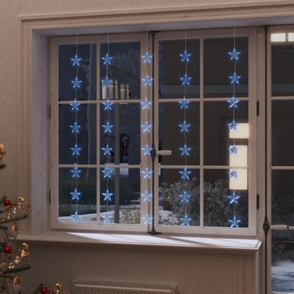 vidaXL LED Star Curtain Fairy Lights 200 LED Blue 8 Function