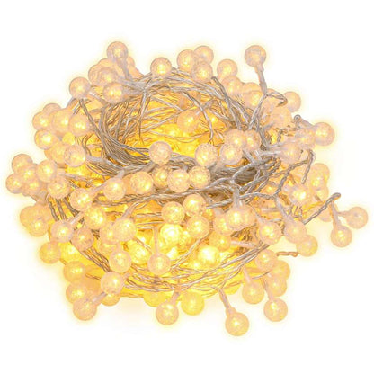 328810 vidaXL Globe Fairy String Lights 20m 200 LED Warm White 8 Function