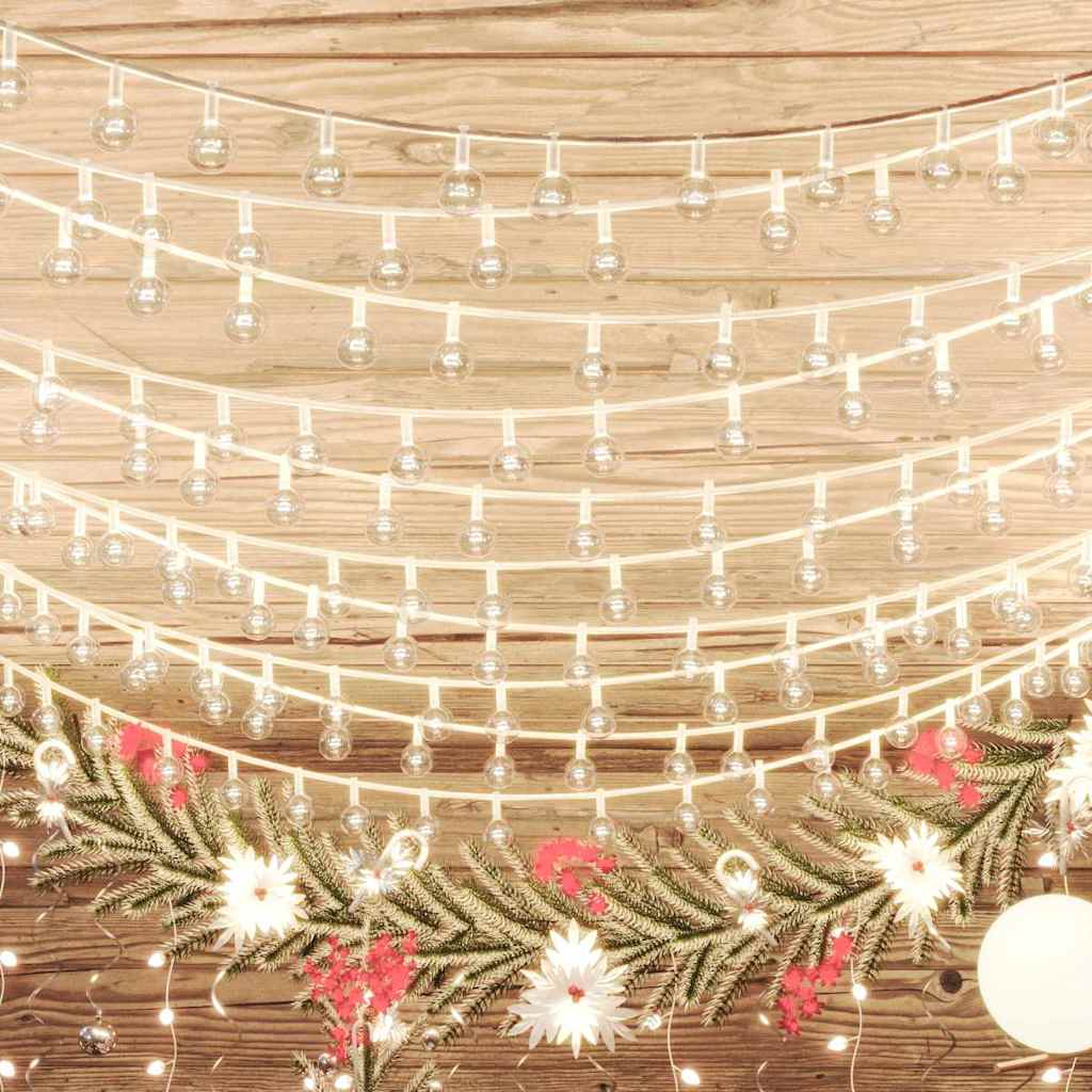 328810 vidaXL Globe Fairy String Lights 20m 200 LED Warm White 8 Function