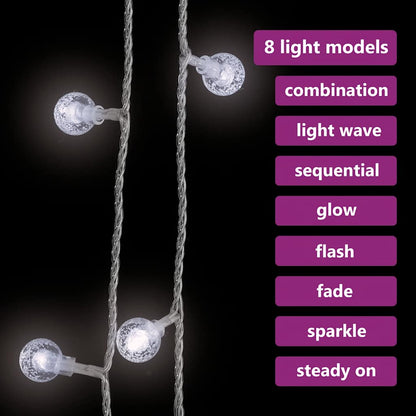 vidaXL Globe Fairy String Lights 40m 400 LED Cold White 8 Function