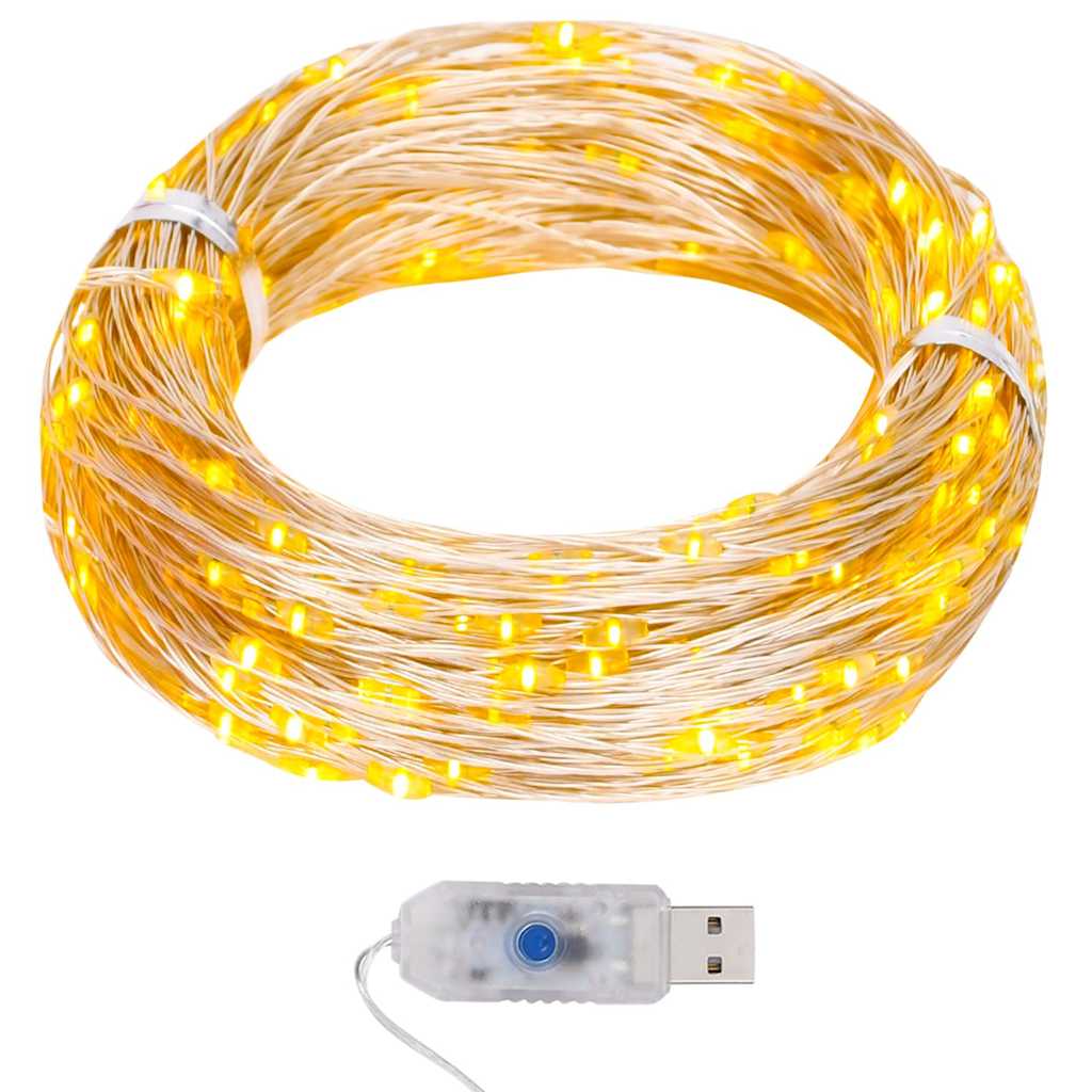 328847 vidaXL LED Micro Fairy String Lights 40m 400 LED Warm White 8 Function