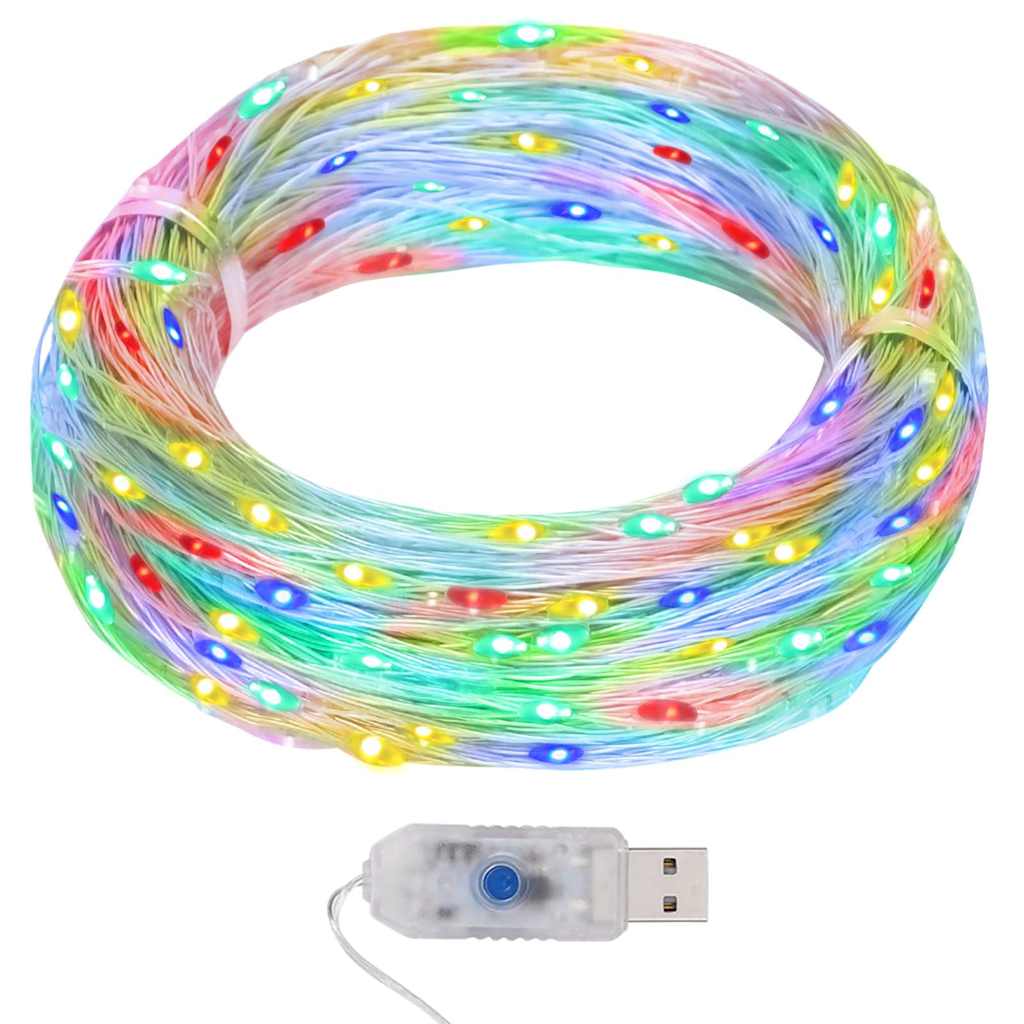 328850 vidaXL LED Micro Fairy String Lights 40m 400 LED Colourful 8 Function