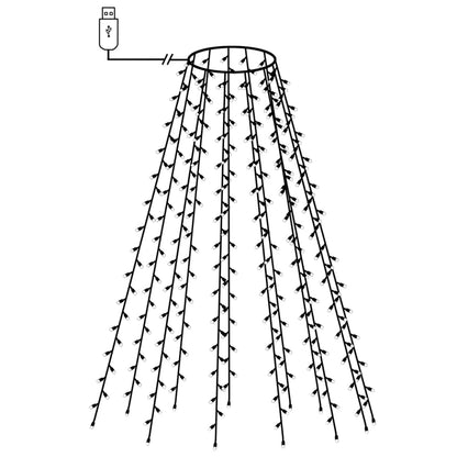 vidaXL Christmas Tree Net Lights with 150 LEDs Cold White 150 cm