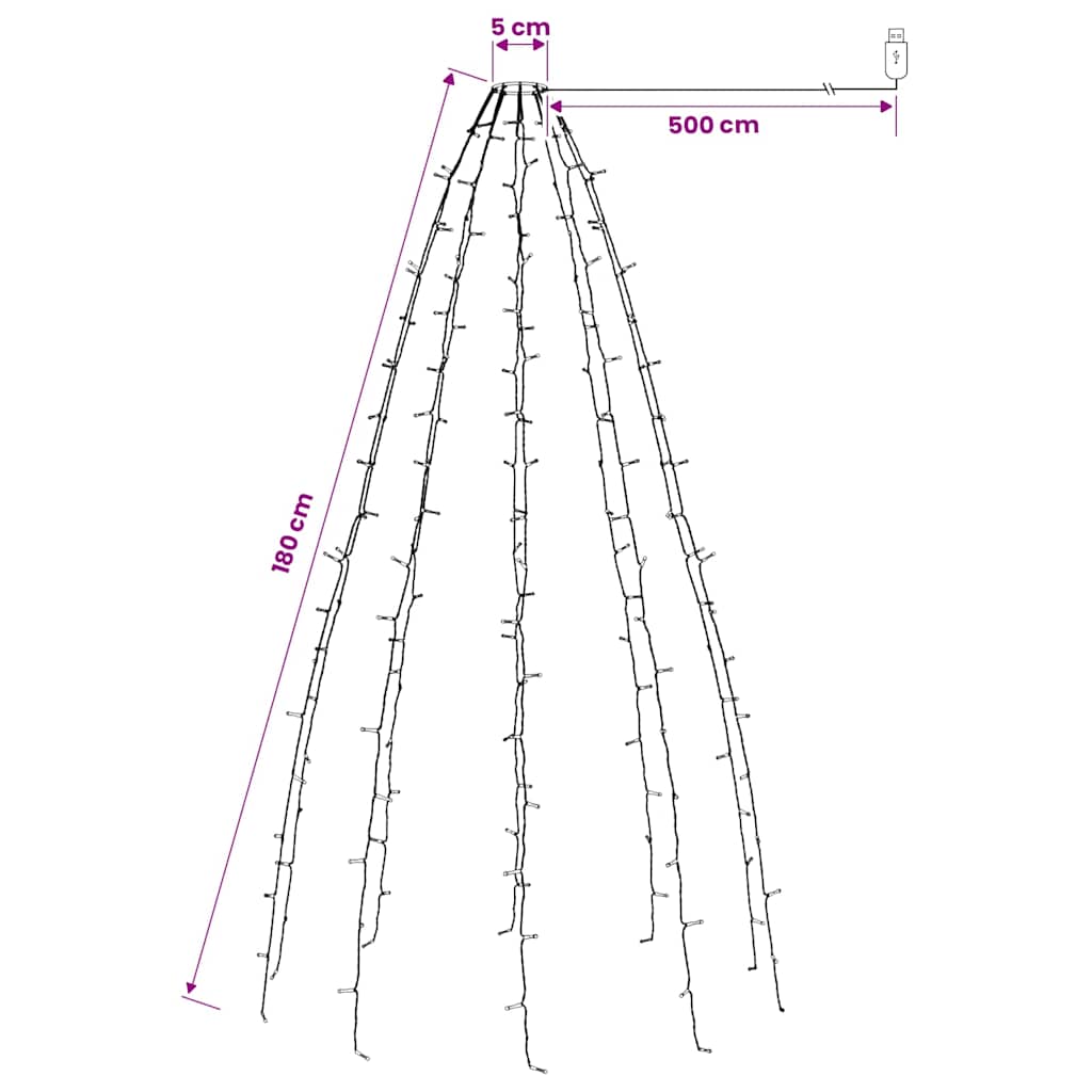 328874 vidaXL Christmas Tree Net Lights with 180 LEDs Blue 180 cm