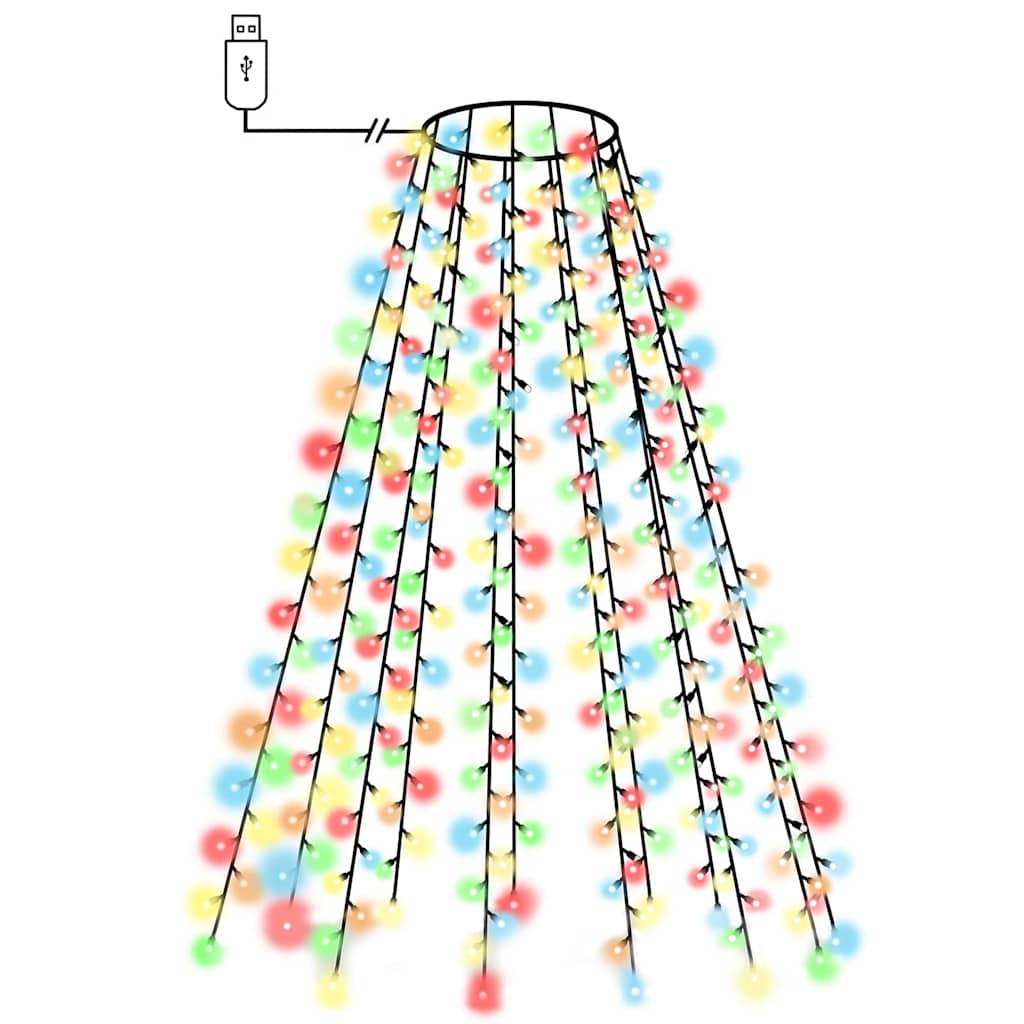 vidaXL Christmas Tree Net Lights with 210 LEDs Colourful 210 cm