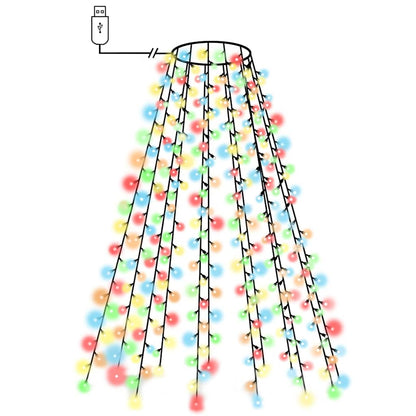 vidaXL Christmas Tree Net Lights with 210 LEDs Colourful 210 cm
